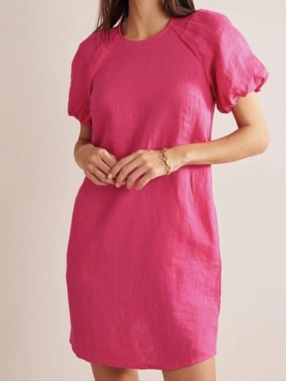 Boden Pink Linen Mini Dress Size 4R